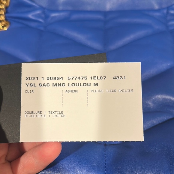 Yves Saint Laurent Blue Gold Quilted Shoulder Bag - Picture 4 of 10